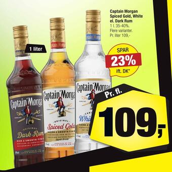 Calle Captain morgan spiced gold, white el. dark rum tilbud