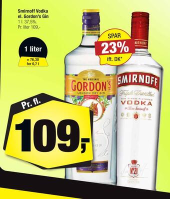 Calle Smirnoff vodka el. gordon's gin tilbud