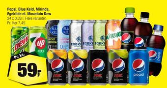Calle Pepsi, blue keld, mirinda, egekilde el. mountain dew tilbud