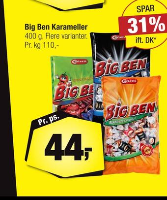 Calle Big ben karameller tilbud