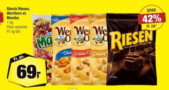 Calle Storck riesen, werthers el. mamba tilbud