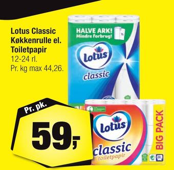 Calle Lotus classic køkkenrulle el. toiletpapir tilbud