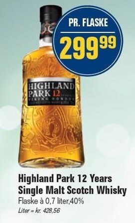 Highland park 12 years single malt scotch whisky