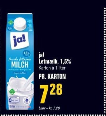 Otto Duborg Ja! letmælk, 1,5% tilbud