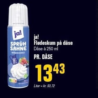 Otto Duborg Ja! flødeskum på dåse tilbud