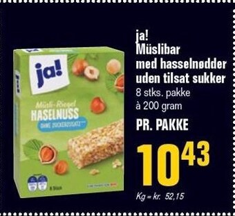 Otto Duborg Ja! müslibar med hasselnødder - uden tilsat sukker tilbud