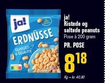 Otto Duborg Ja! ristede og saltede peanuts tilbud