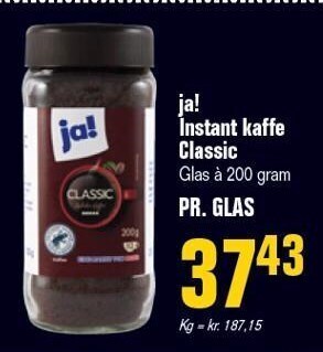 Otto Duborg Ja! instant kaffe classic tilbud