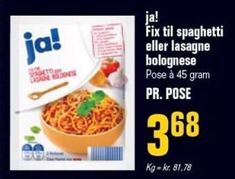Otto Duborg Ja! fix til spaghetti eller lasagne bolognese tilbud