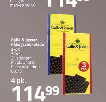 Fleggaard Galle & jessen pålægschokolade 3-pk tilbud