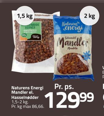 Fleggaard Naturens energi mandler el. hasselnødder tilbud