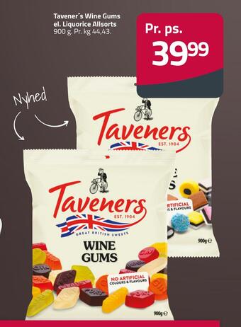 Fleggaard Tavener's wine gums el. liquorice allsorts tilbud