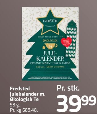Fleggaard Fredsted julekalender m. økologisk te tilbud