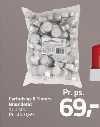 Fleggaard Fyrfadslys 6 timers brændetid tilbud