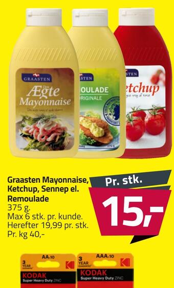 Fleggaard Graasten mayonnaise, ketchup, sennep el. remoulade tilbud