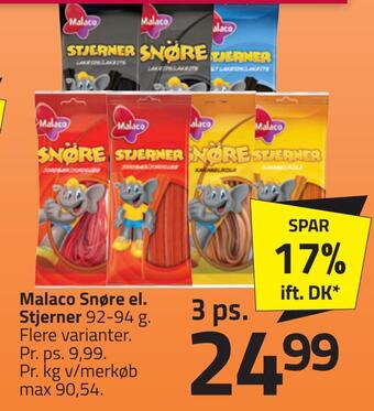 Fleggaard Malaco snøre el. stjerner tilbud