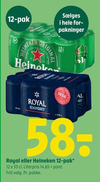 Coop 365 Royal eller heineken 12-pak tilbud