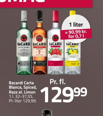 Fleggaard Bacardi carta blanca, spiced, razz el. limon tilbud