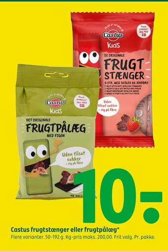 Coop 365 Castus frugtstænger eller frugtpålæg tilbud