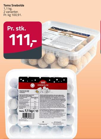 Fleggaard Toms snebolde tilbud