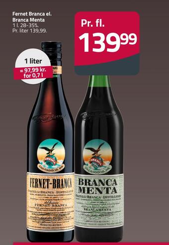 Fleggaard Fernet branca el. branca menta tilbud