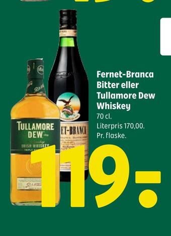 Coop 365 Fernet-branca bitter eller tullamore dew whiskey tilbud