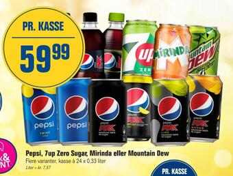 Otto Duborg Pepsi, 7up zero sugar, mirinda eller mountain dew tilbud