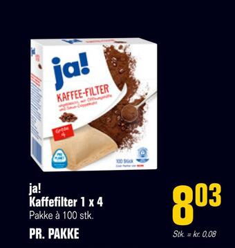 Otto Duborg Ja! kaffefilter 1 x 4 tilbud