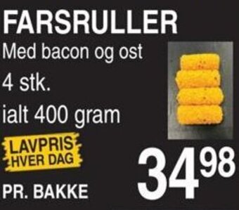 ABC Lavpris FARSRULLER Med bacon og ost tilbud