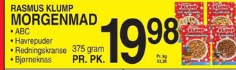ABC Lavpris RASMUS KLUMP MORGENMAD tilbud