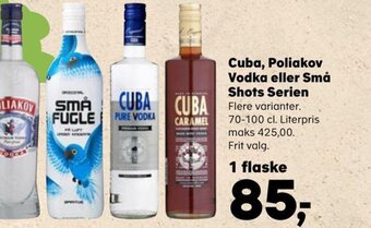 SuperBrugsen Cuba, Poliakov Vodka eller Små Shots Serien tilbud