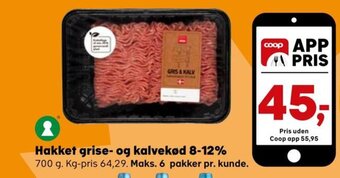 Hakket grise- og kalvekød 8-12%