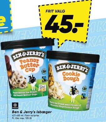 Bilka Ben & jerry´s isbæger tilbud