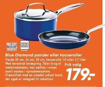 Bilka Blue diamond pander eller kasseroller tilbud