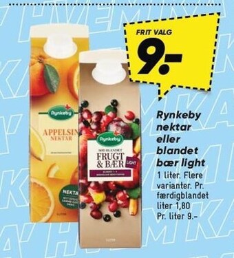 Bilka Rynkeby nektar eller blandet bær light tilbud