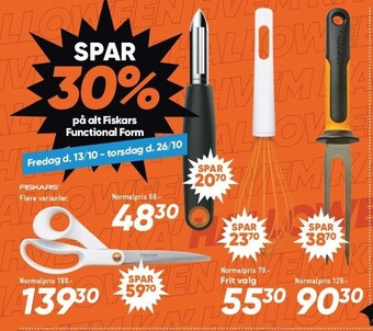 Bilka Spar 30% på alt fiskars functional form tilbud