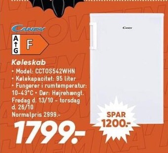 Bilka Candy køleskab tilbud