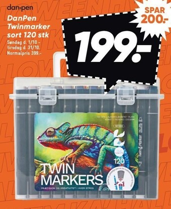 Bilka Danpen twinmarker sort 120 stk tilbud