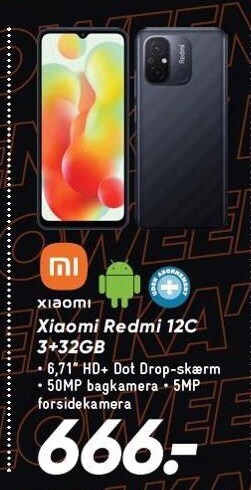 Bilka Xiaomi redmi 12c 3+32gb tilbud