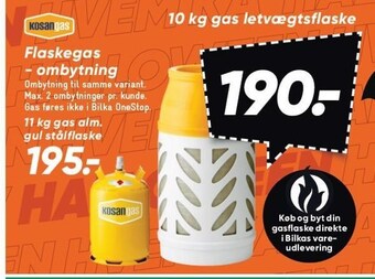 Kosangas flaskegas ombytning