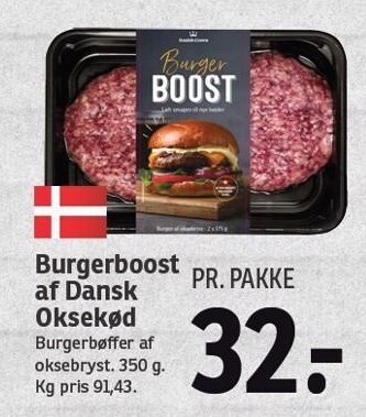 SPAR Burgerboost af dansk oksekød tilbud