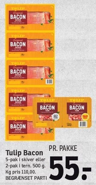 SPAR Tulip bacon tilbud