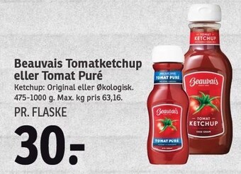 SPAR Beauvais tomatketchup eller tomat puré tilbud