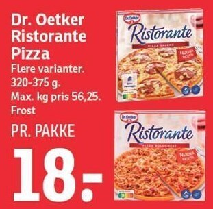 SPAR Dr. oetker ristorante pizza tilbud