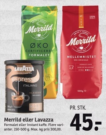 SPAR Merrild eller lavazza tilbud