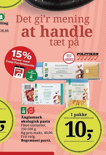 Dagli'Brugsen Änglamark økologisk pasta tilbud