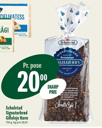 Min Købmand Schulstad signaturbrød gilleleje havn tilbud