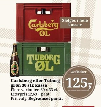 Dagli'Brugsen Carlsberg eller tuborg grøn 30 stk kasse tilbud