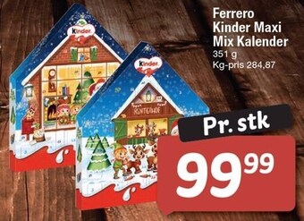 Fakta Tyskland Ferrero kinder maxi mix kalender tilbud
