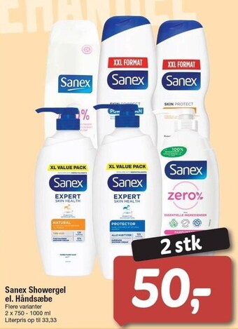 Fakta Tyskland Sanex showergel el. håndsæbe tilbud